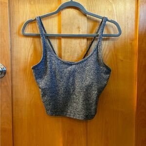 Vuori Grey Marled Cropped Tank Top